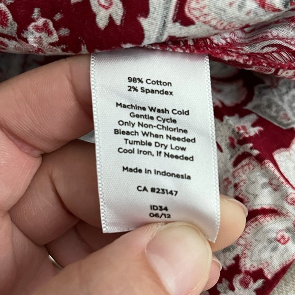 Talbots red paisley button down collar shirt - Picture 5 of 6